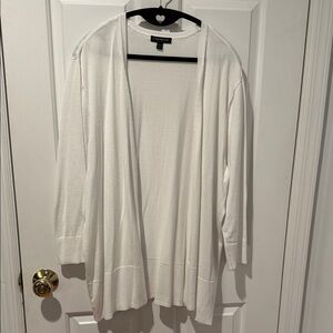 Lane Bryant White Open-Front Cardigan